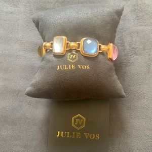 New!Julie Vos Savoy Demi Bracelet ColorIridescent Multi-Stone bracelet 24k gp